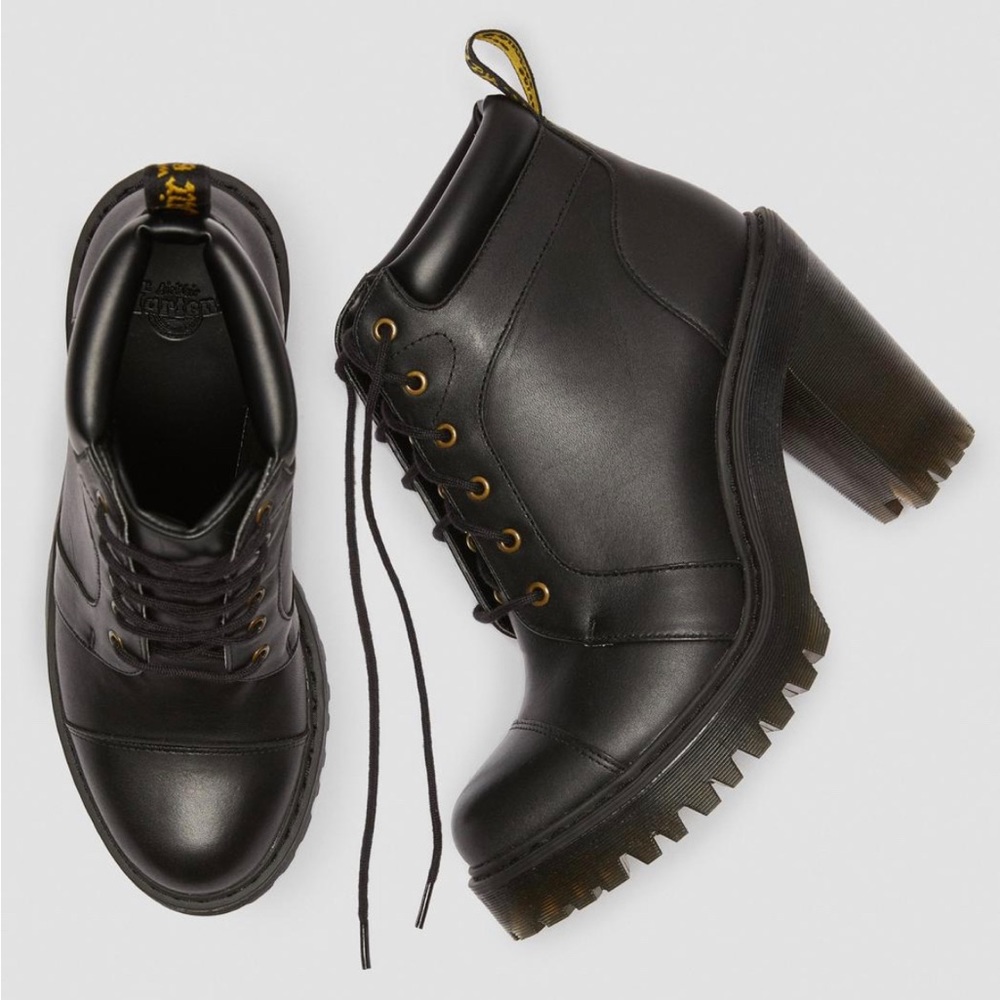 AVERIL WOMEN'S LEATHER HEELED ANKLE BOOTS - SHADE -BLACK SENDAL